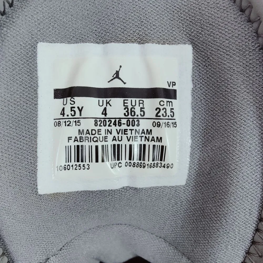 Nike Youth Jordan Flight Origin 3 'Cool Grey' Basketball Sneakers, 4.5Y